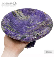 Handmade Charoite stone vase  Каменный вазон из Чароита – ручная работа