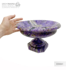 Handmade Charoite stone vase  Каменный вазон из Чароита – ручная работа