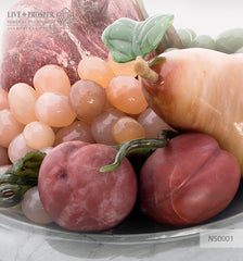 Stone Fruit Vase carving  Камнерезная авторская композиция Ваза с фруктами 