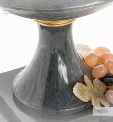 Stone Fruit Vase carving  Камнерезная авторская композиция Ваза с фруктами 