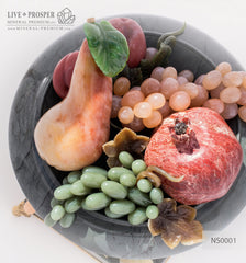 Stone Fruit Vase carving  Камнерезная авторская композиция Ваза с фруктами 