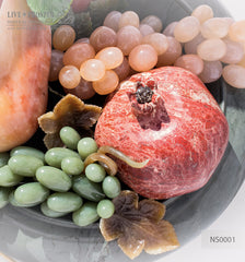 Stone Fruit Vase carving  Камнерезная авторская композиция Ваза с фруктами 